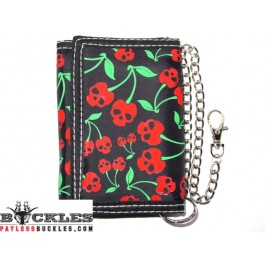 Wholesale Cherry Skull Chain Wallets