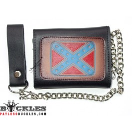 Wholesale Confederate Flag Leather Chain Wallets