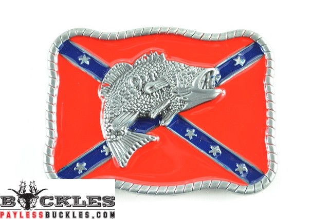 Wholesale Confederate Flag Belt Buckles With Fish