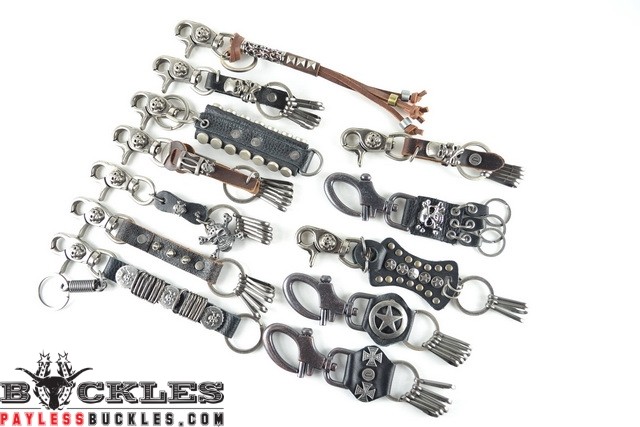 Pack of 12 Biker Leather Keychain #13