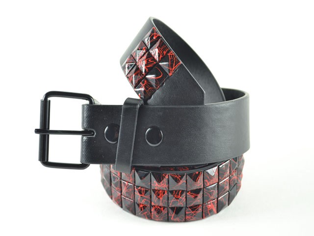 Wholesale Studded Belt Checkered Fire - Fun218