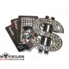 Rhinestone Ace Dice Poker Belt Buckle - Card Belt Buckle