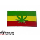 Pot Weed Marijuana Rasta Flag Belt Buckle